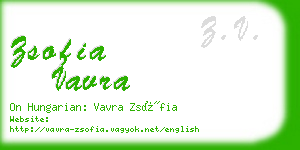 zsofia vavra business card